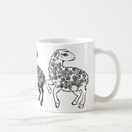 Caneca De Café Dois carneiros brancos uma arte popular das