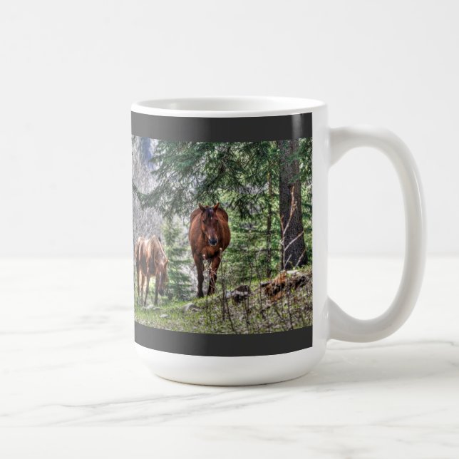 Caneca De Café Dois Cavalos e Bebendo Florestal (Direita)