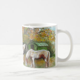 Caneca De Café Dois cavalos e um vagão aciganado