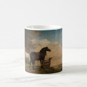 Caneca De Café Dois Cavalos num Prado Perto de Porta (Paulus Pott