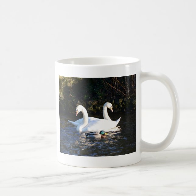 Caneca De Café Dois Cisnes E Um Pato (Direita)