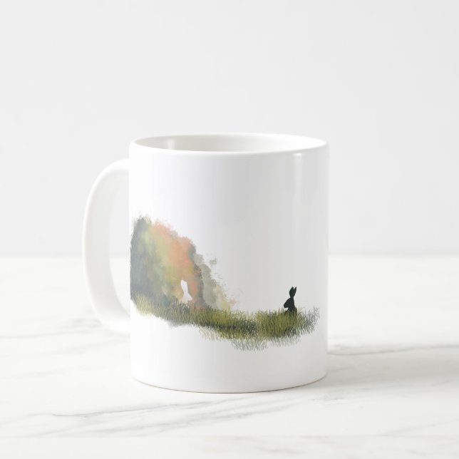 Caneca De Café Dois coelhos num campo (Frente Esquerda)