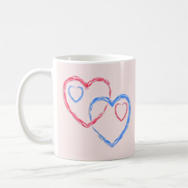 Caneca De Café Dois Corações como Uma Taça (Esquerda)