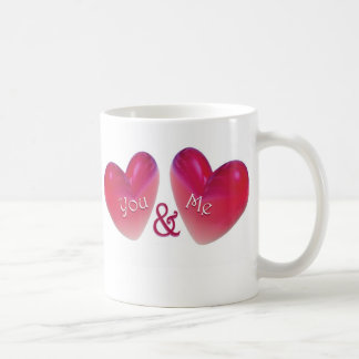 Caneca De Café Dois corações românticos
