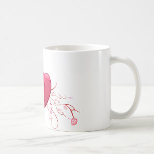 Caneca De Café Dois Corações Rosa