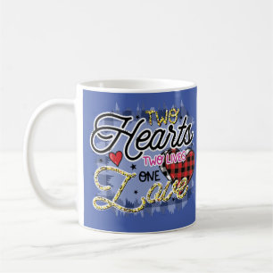 Caneca De Café Dois Corações Vive Um Amor, Dia de os namorados