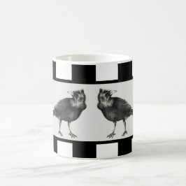 Caneca De Café Dois corvos e faixas pretas