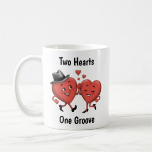 Caneca De Café Dois Dia de os namorados De Corações De Amor