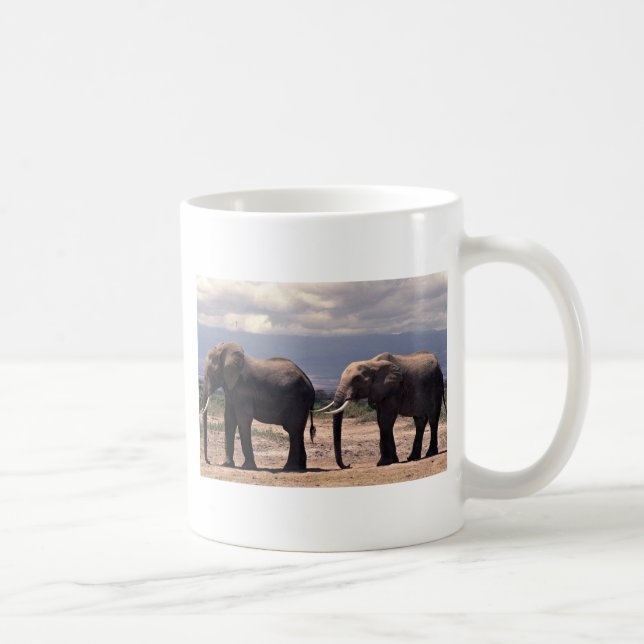 Caneca De Café Dois elefantes que andam em seguido (Direita)