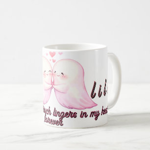 Caneca De Café Dois Fantasmas no Amor, Feliz Dia da Fantasia