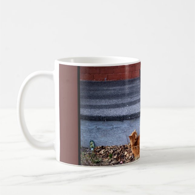 Caneca De Café Dois Gatos no Quintal (Esquerda)