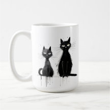 Dois gatos pretos - Design Mug