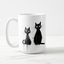 Caneca De Café Dois gatos pretos - Design Mug