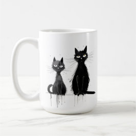 Caneca De Café Dois gatos pretos - Design Mug