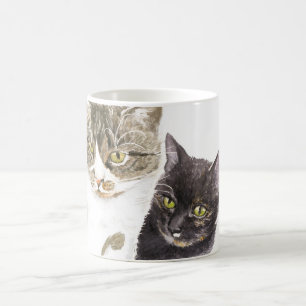 Caneca De Café Dois gatos - tabby e tortie