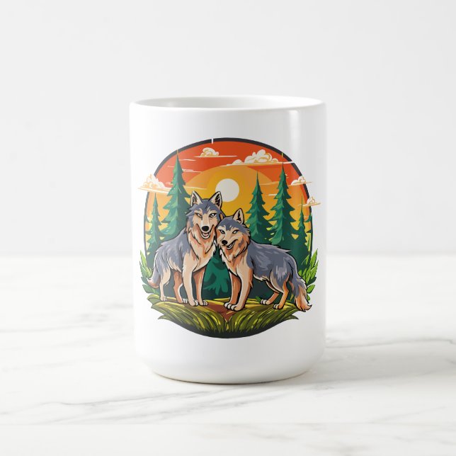 Caneca De Café Dois lobos (Centro)