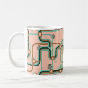 Caneca De Café Dois padrões perfeitos em cores diferentes. Abstr