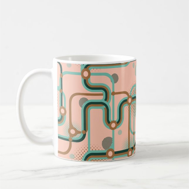 Caneca De Café Dois padrões perfeitos em cores diferentes. Abstra (Esquerda)