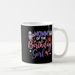 Caneca De Café Dois para a lua mamãe da menina aniversariante ast