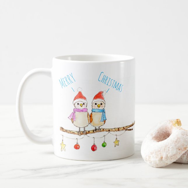 Caneca De Café Dois Passarinhos  (Com Donut)
