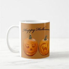 Caneca De Café Dois Pumpkins Feliz Dia das Bruxas