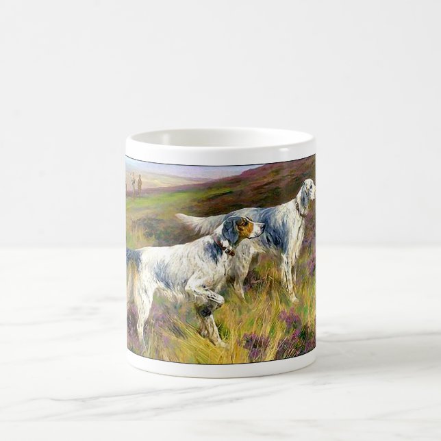 Caneca De Café Dois setters ingleses em um campo - Arthur Wardle (Centro)