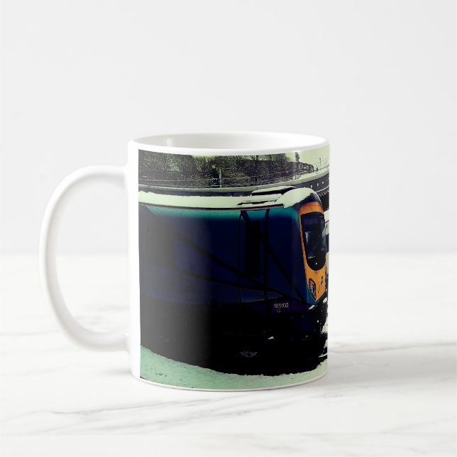 Caneca De Café Dois trens, na neve (Esquerda)