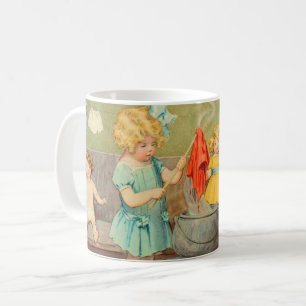 Caneca De Café Dolly Menina da Lavanderia Vintage Boneca Fofa