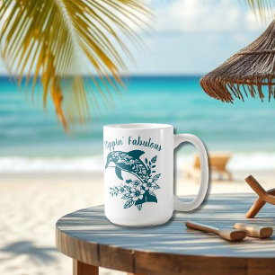Caneca De Café Dolphin Flippin' Fabulous Teal