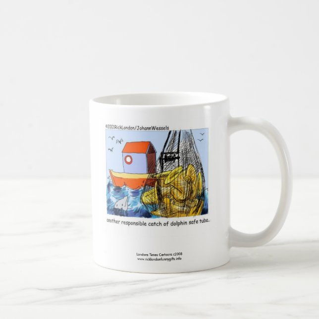 Caneca De Café Dolphin Safe Tuba Funny Coffee Mug (Direita)
