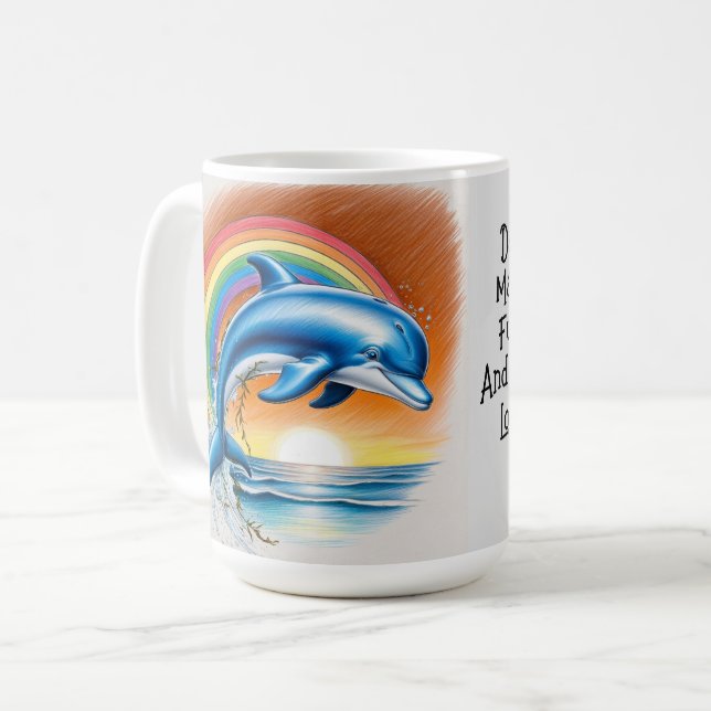 Caneca De Café Dolphin Sunset (Frente Esquerda)