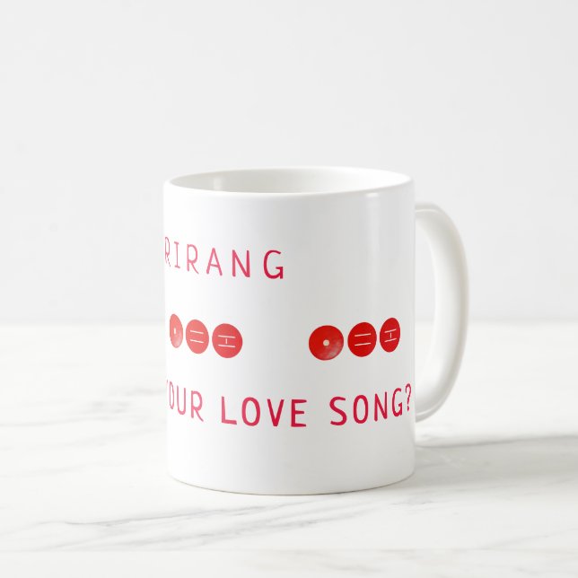 Caneca De Café Dom presente inspirado em K-pop Qual é a sua músic (Frente Esquerda)