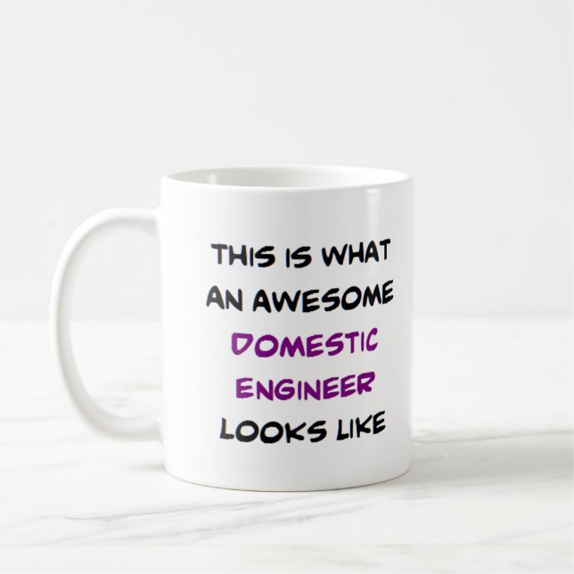 Caneca De Café domestic engineer, awesome (Esquerda)