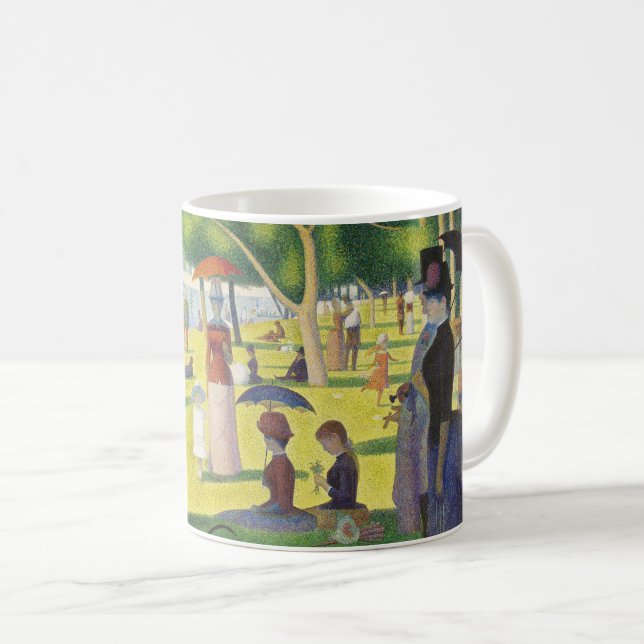 Caneca De Café Domingo em La Grande Jatte por Georges Seurat (Frente Esquerda)