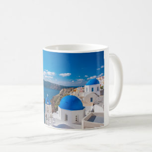 Caneca De Café Domínios Cênicos Azuis de Santorini