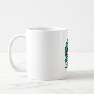 Caneca De Café Dona do Gato de Halloween Assustadora Vintage Casa