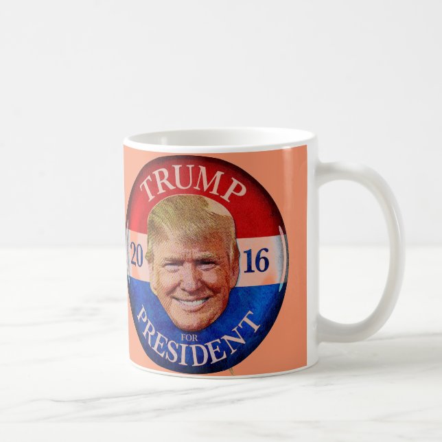 CANECA DE CAFÉ DONALD TRUMP 2016 LARANJA (Direita)