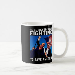 Caneca De Café Donald Trump 2024 Inferno Nunca Pára De Lutar
