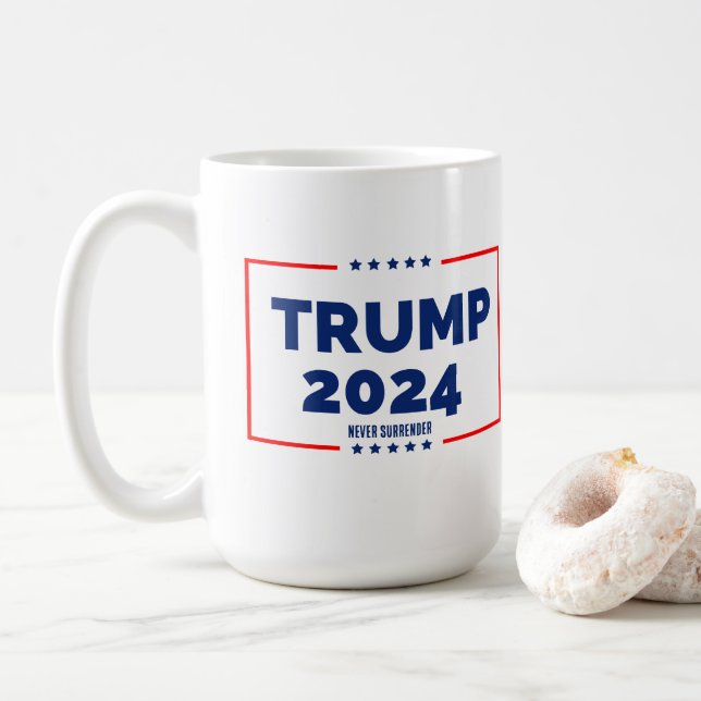 Caneca De Café Donald Trump 2024 Nunca Renderize (Com Donut)