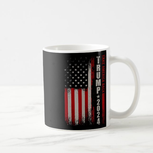 Caneca De Café Donald Trump 2024 Recupere a bandeira americana (Direita)