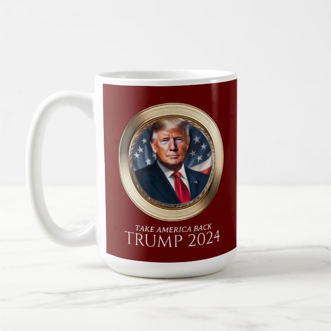 Caneca De Café Donald Trump 2024 Republican Red Collectible (Esquerda)