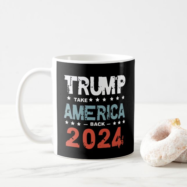 Caneca De Café Donald Trump 2024 Retire a Eleição Americana (Com Donut)