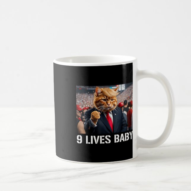 Caneca De Café Donald Trump Cat Nine Lives Baby (Direita)