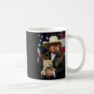 Caneca De Café Donald Trump Cat Shirt Cowboy American Flag Engraç