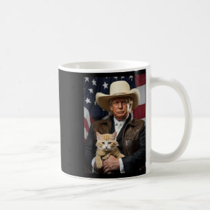 Caneca De Café Donald Trump Cat Shirt Cowboy American Flag Engraç