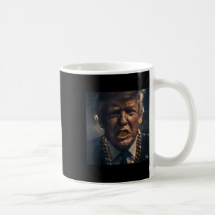 Caneca De Café Donald Trump Dourada Grillz