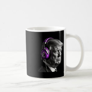 Caneca De Café Donald Trump Fones de ouvido Engraçado Presidente