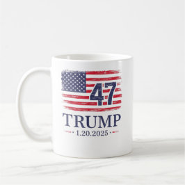 Caneca De Café Donald Trump Inauguration Day 2025 47th USA Flag