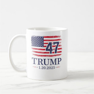 Caneca De Café Donald Trump Inauguration Day 2025 47th USA Flag