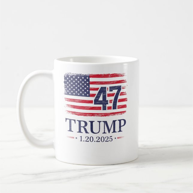 Caneca De Café Donald Trump Inauguration Day 2025 47th USA Flag (Esquerda)